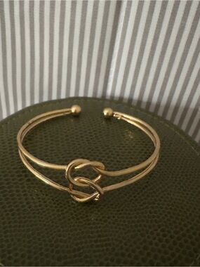 Gold Knot Open Cuff Bracelet - Women's Jewelry